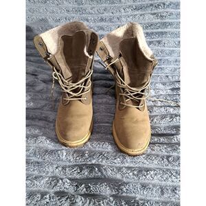 Timberland Women's 7.5 Wheat Waterproof Fleece Lined Lace Up Boots 8330R